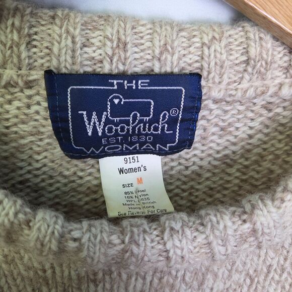 Vintage Woolrich Wool Blend Crewneck Sweater Beige Size Medium - Picture 7 of 7